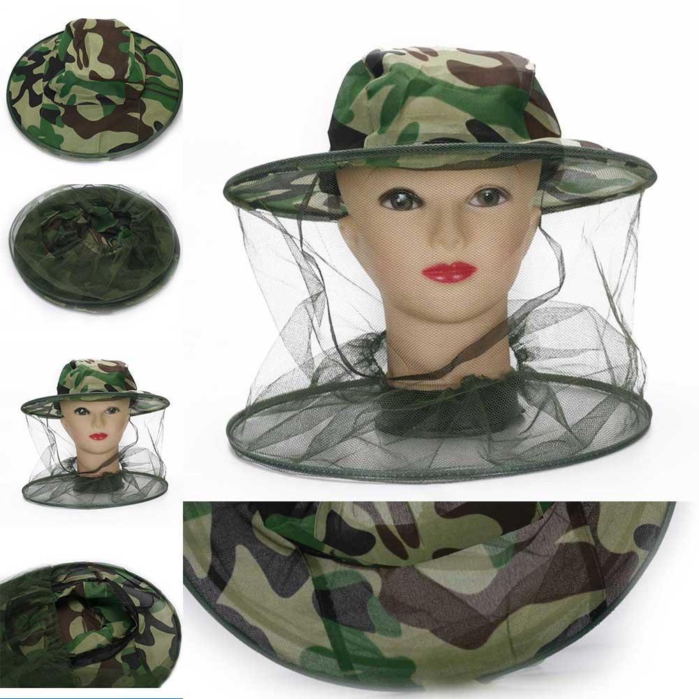 Mosquito bug insekt bi biavl anti-bi jungle hætte hoved ansigtsbeskytter camouflage hat hætte