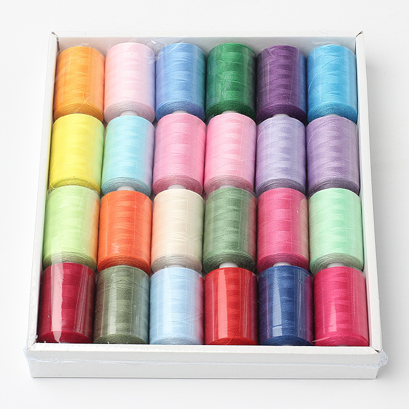24 Color Thread Sewing Needle Thread 1000 Yards Sewing Machine Thread Home Large Volume 402 Sewing Clothes Thread: Default Title
