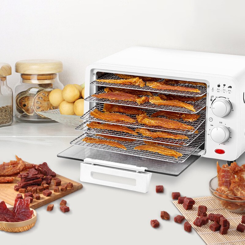 Déshydrateur alimentaire à 6 plateaux, déshydrateur tout en acier inoxydable pour aliments crus et jerky de fruits, 400W préserve la nutrition des aliments, séchoir à légumes professionnel domestique