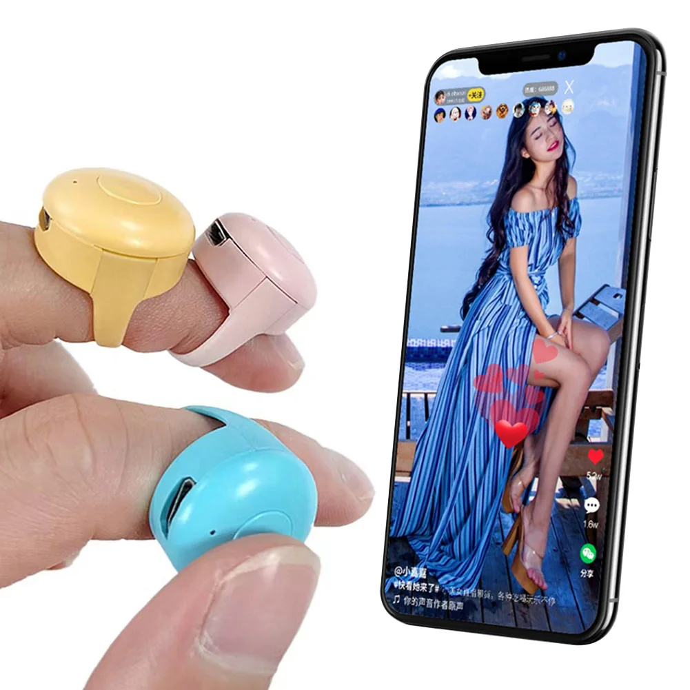 Anillo de Control remoto para teléfono móvil, compatible con Bluetooth, navegación automática de página, controlador de vídeo para teléfono Liker