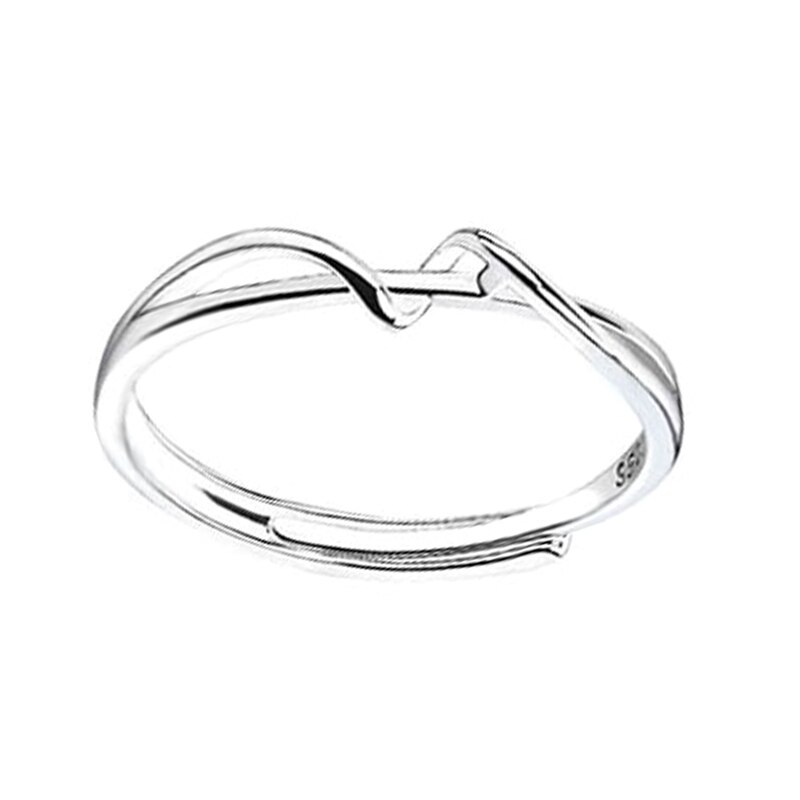 Neue Minimalismus S925 Silbrig Ringe Überlappenden Geometrische Linien Schmuck für Weibliche Hochzeit Offenen Ring Schmuck: Ursprünglich Titel