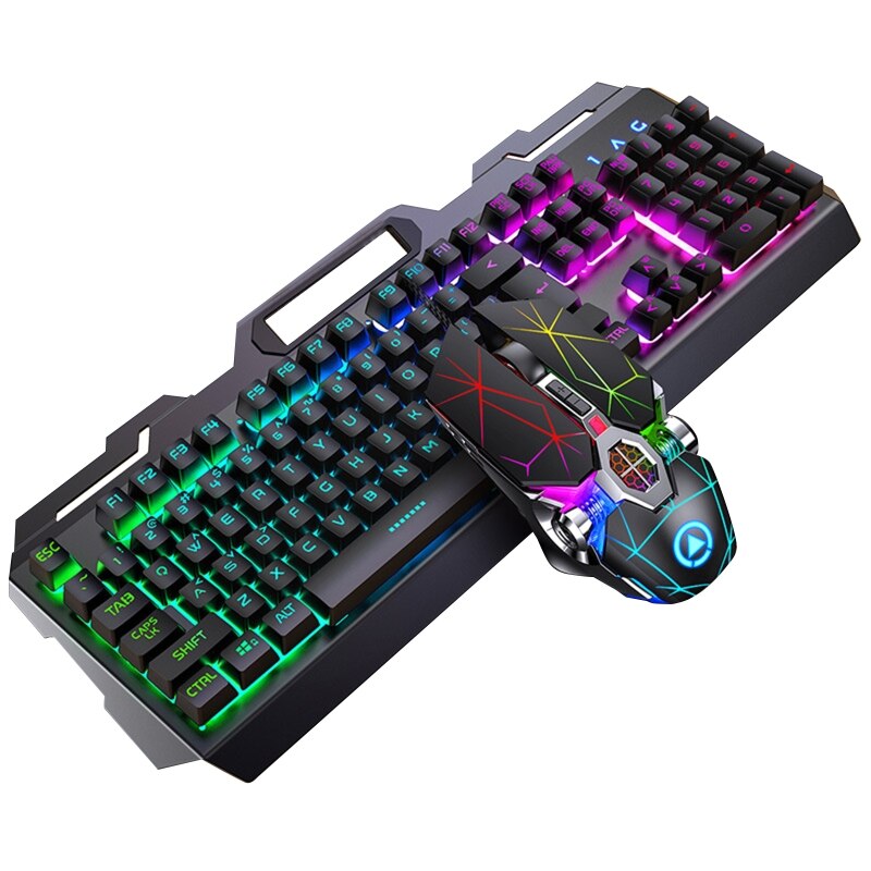 104 Toetsen Rgb Aluminium Gaming Toetsenbord En Rgb Gaming Muis Set Met Mobiele Telefoon Stand Functietoets