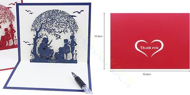 20pcs 3D pop up card teacher's day tree festival greeting card folding student Thanksgiving card teacher thank you card postcard