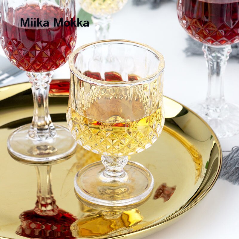 2pcs Diamond Pattern Wine Glass Crystal Wiskey Champagne Glasses Bordeaux Burgundy Wedding Party Birthday Lead-Free