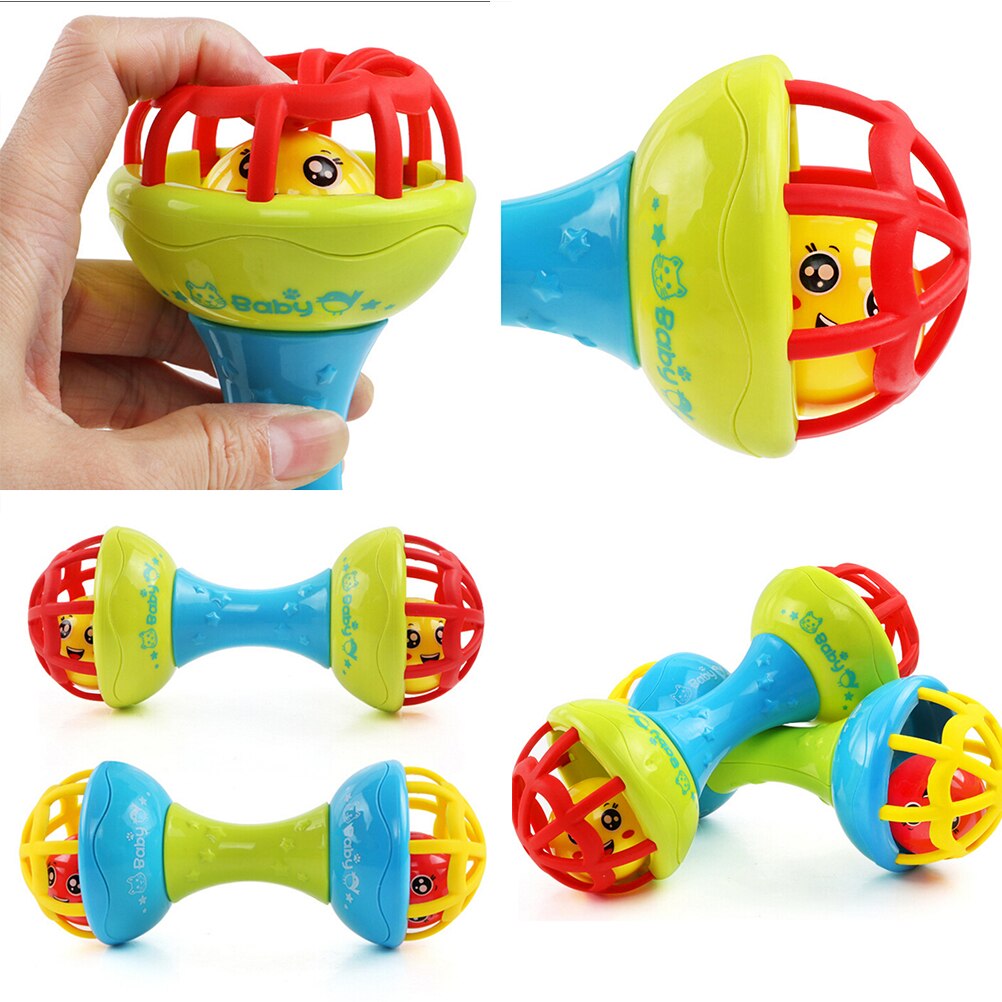 Sicher Silikon Rasseln Glocken Baby Spielzeug Schütteln Hanteln Früer Entwicklung Spielzeug Spaß Wenig Laut Glocke Ball Baby Rasseln