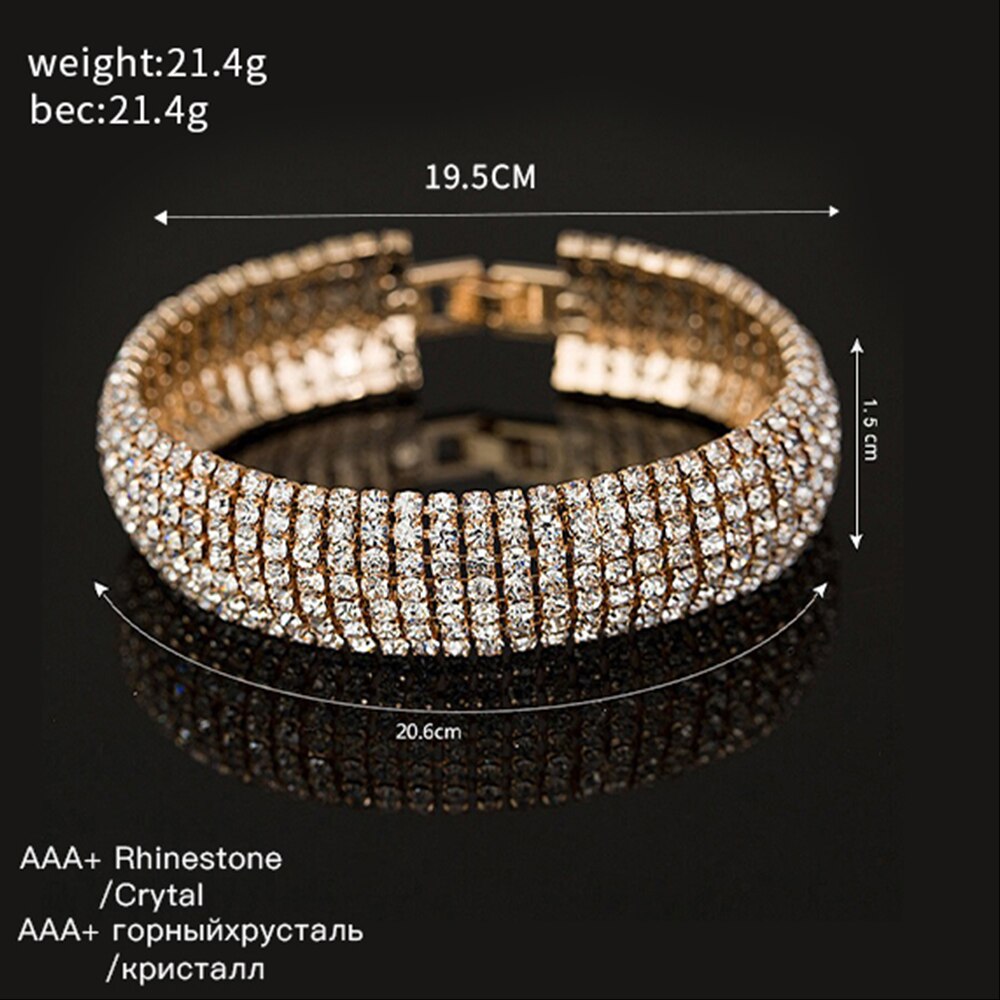 Luxus Kristall Armbänder Für Frauen Gold und Silber Überzogene Verknüpfung Armbinde-Armbinde-Kunst Strass Schmuck Für Frauen # B011