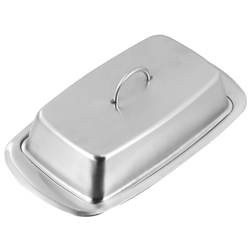 1 Pc Multipurpose Fresh Keeping Box Safe Butter Dish Storage Box Butter Plate With Lid (Silver)