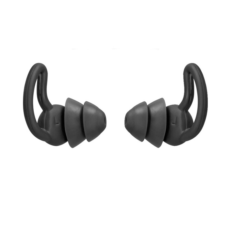 Silikon Schlafen Ohr Stecker Schallschutz Ohr Schutz Ohrstöpsel Anti-Lärm Stecker für Reise Silikon Weiche Lärm Reduktion: Schwarz2