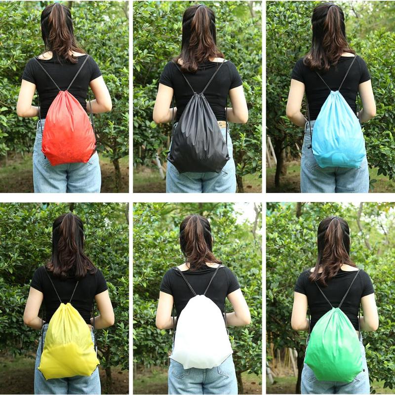 1PC Waterproof Outdoor Beach Swimming Sports Drawstring Backpack Organizer Gym Storage Bag For Shoes Towel Clothes 42*34CM