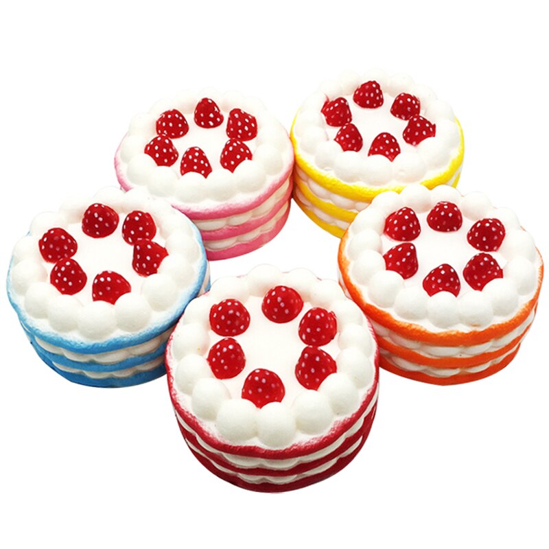 Jumbo Strawberry Cake Squishy Simulation PU Bread Slow Rising Soft Squeeze Toy Sweet Scented for Children Birthday Fun