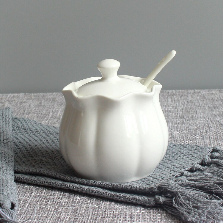 Olla de cerámica para el hogar, utensilios de cocina Aceitera de cerámica para el hogar, tarro de sal de adorno del norte de Europa, juego de tarros de azúcar