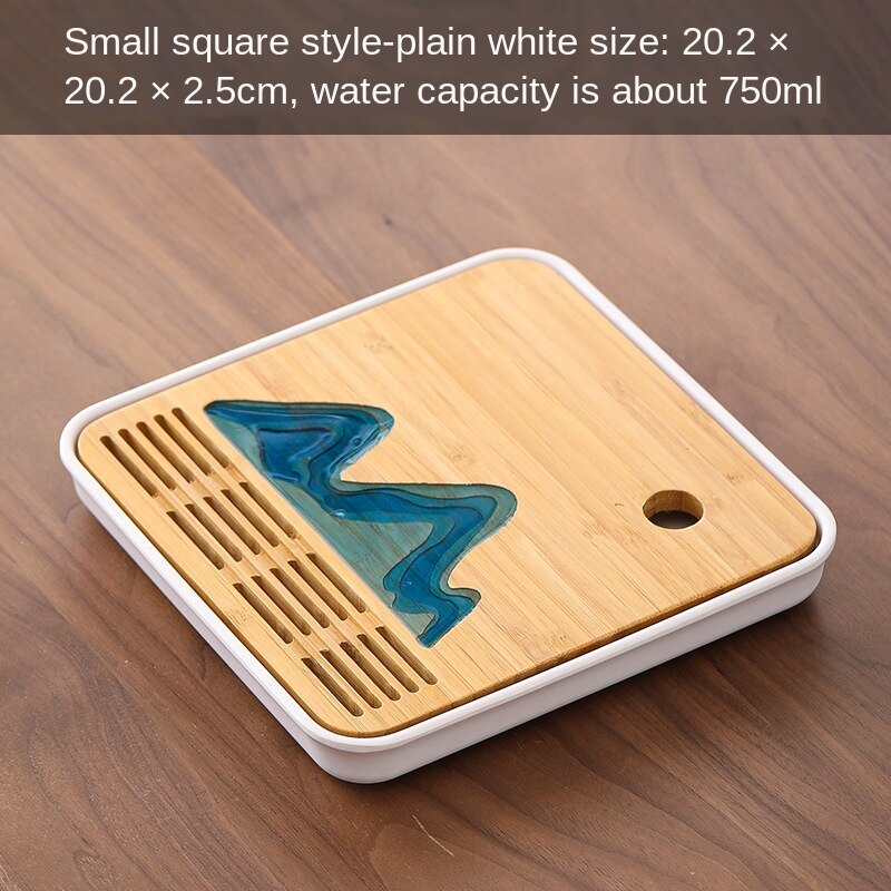 Plateau à thé japonais plateau à thé en bambou Simple maison hôtel voyage Kung Fu stockage de l'eau plateau à thé Table à thé Table à thé chinoise plateau en bois: tea tray12