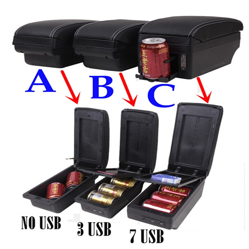 For Renault Duster Armrest For Dacia Duster Car Armrest box Center Storage box car accessories Interior With USB LED