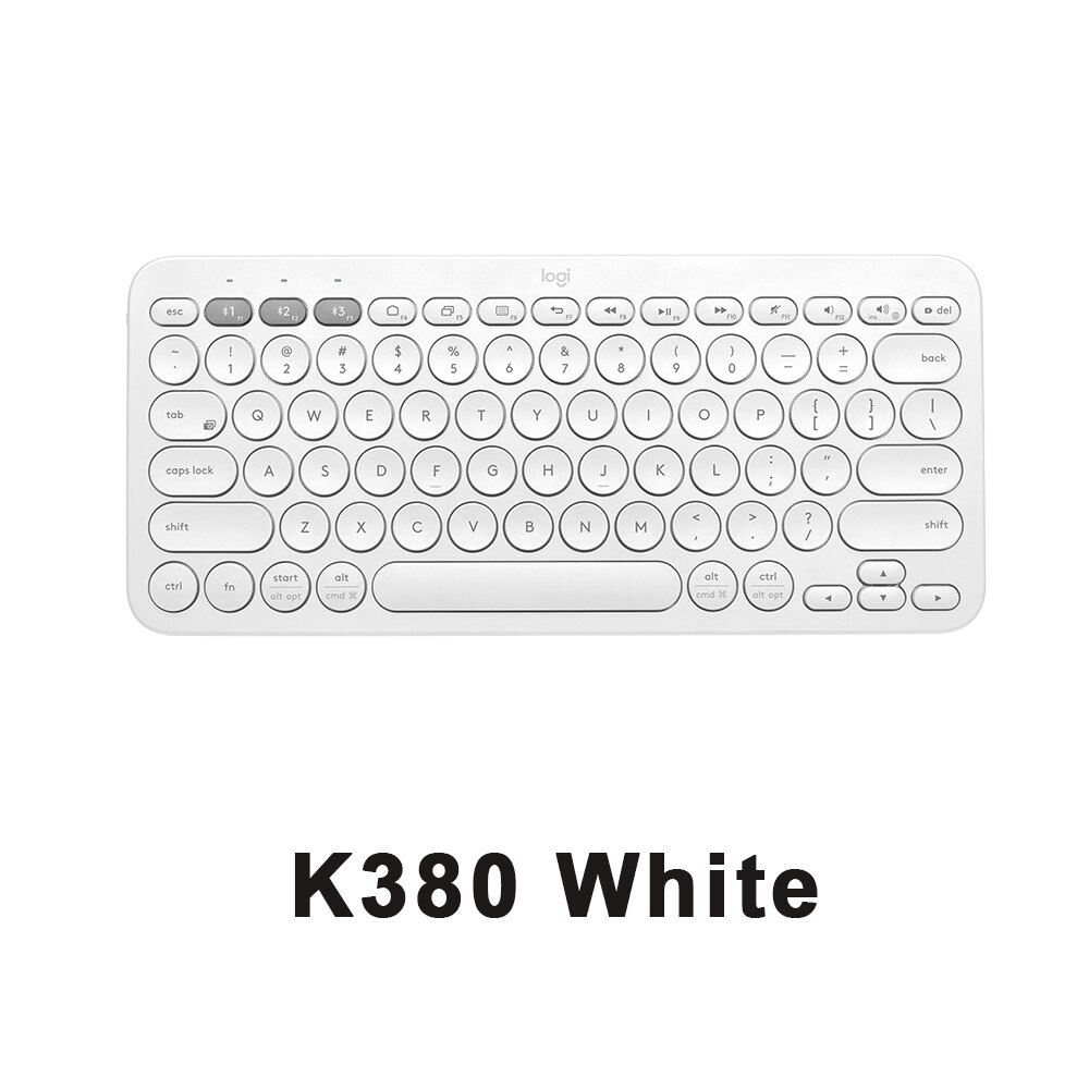 Logitech K380 Wireless Multi-device Bluetooth Mute IPad Tablet Keyboard Computer Desktop Mobile Phone Multi Device Keyboard: White