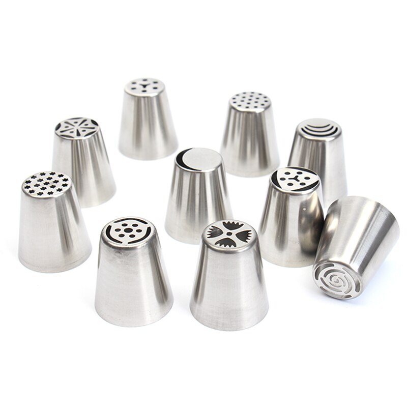Russian Tulip Stainless Steel Icing Piping Nozzles Pastry Decorating Tip Fondant Cake Cupcake Decorator 11 Patterns
