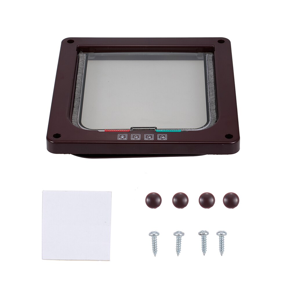 Dog Cat Door Security Flap Door 4 Ways Locking Automatically Close for Small Dogs Pet Supplies