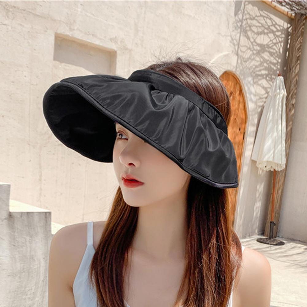 Sommer kvinders store brede kant sol hat kvinder foldbar sol hat bred strand hatte shell hatbeach uv beskyttelse cap