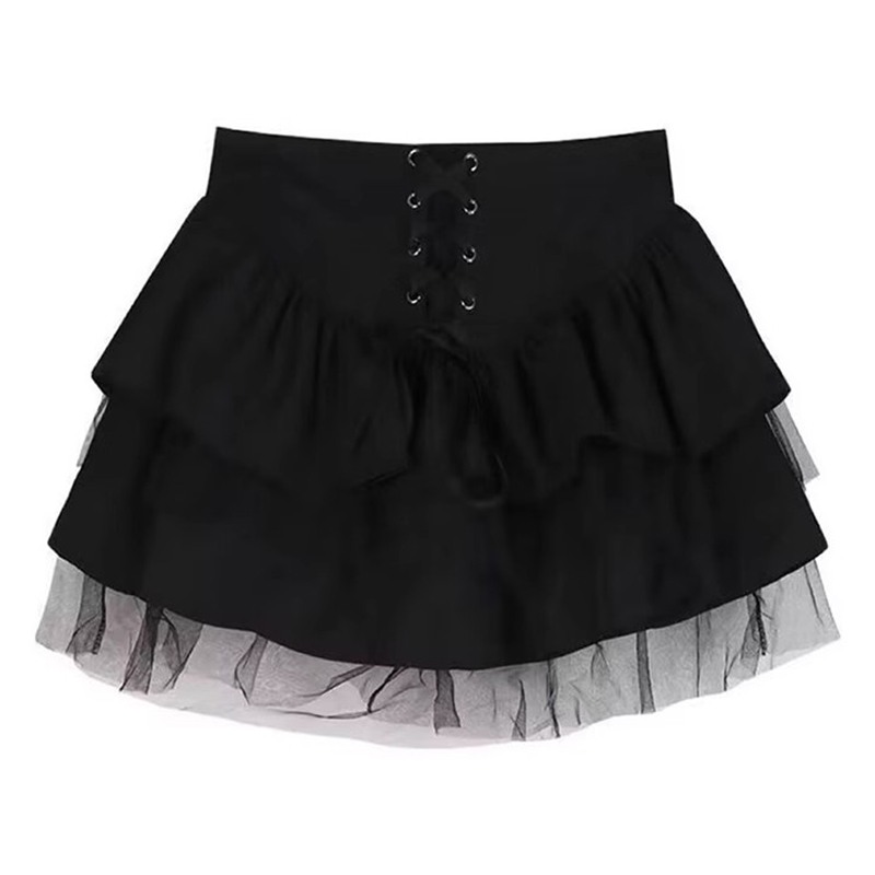 Tule rok voor dames, knalbonte meerlaagse tutu, rok voor carnaval en jaren 80-feestjes, rood, M