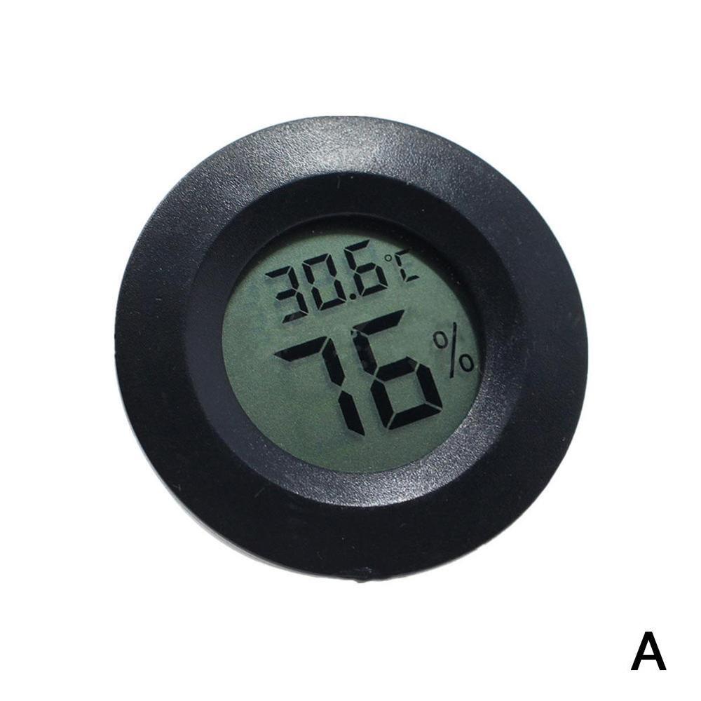 Mini LCD Thermometer Hygrometer Practical Digital Indoor Hygrometer LCD Humidity Round Mete Temperature Thermometer Display P0L7: Black