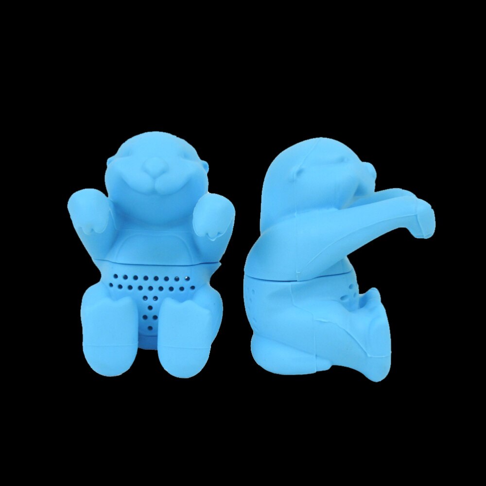 Otter Tea Infuser Tea Loose Leaf Tea Strainer Filter Diffuser Silicone Kitchen Tools Gadgets (Sky-blue)