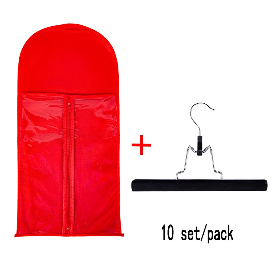 Support de rangement de perruque en bois d'usine alileader avec sac de perruque pour extension de cheveux perruque anti-poussière sac d'extension de cheveux non tissé 10 ensembles/pièces: 10 tao hong