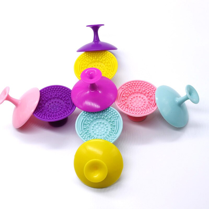 1PC Silicone Makeup Brush Cleaning Glove Sponge Makeup Washing Brush Scrubber Tool Cleaners Cleaning Brushes: E