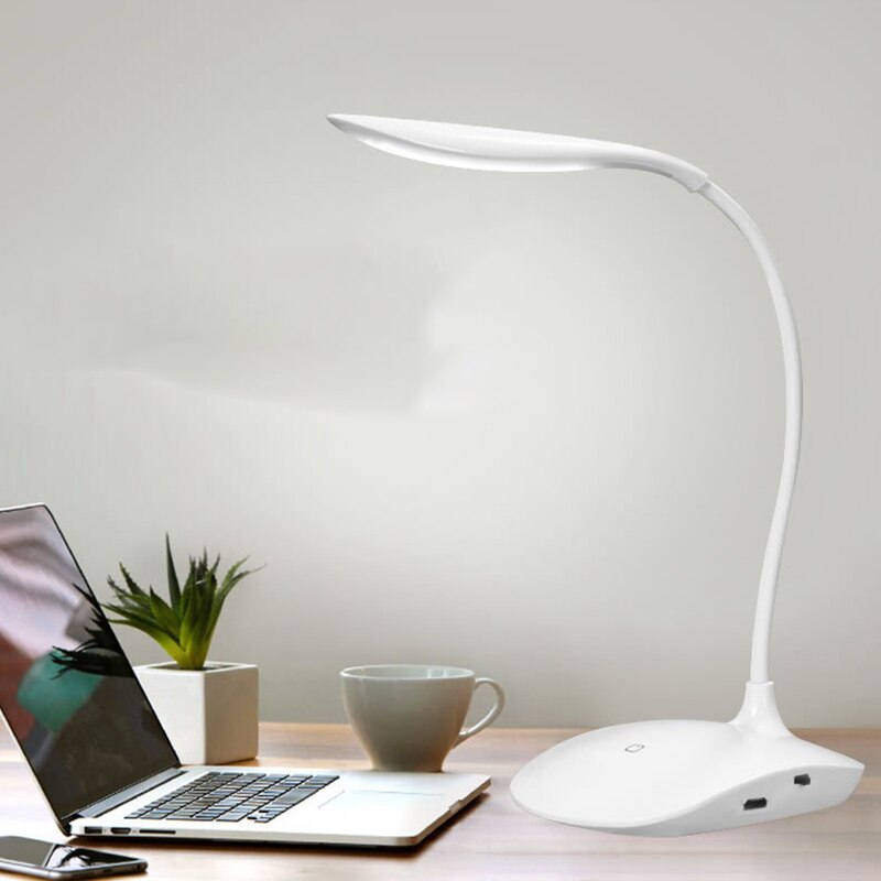 1PC Goedkope Bureaulampen USB Oplaadbare Led Oogbescherming Leeslamp Touch Schakelaar Student Bed Tafellamp Licht