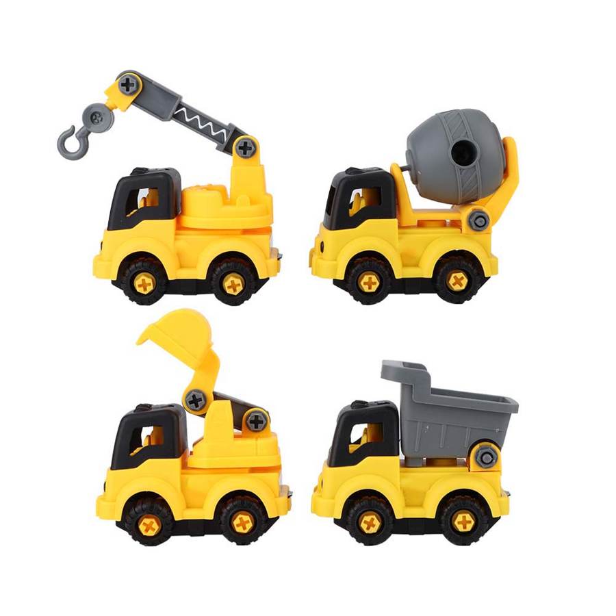 Engineering Vehicle Toy 4pcs Engineering Vehicle Model Toy DIY Children Educational Assemble Car Vehicle Toys