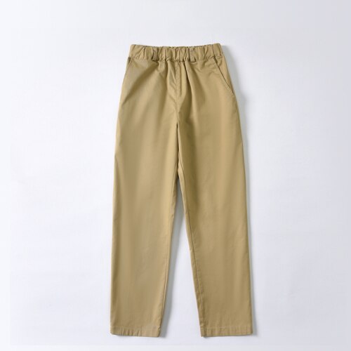 Pantalones de uniforme escolar para niños, pantalón informal fino, azul oscuro/caqui, de algodón, para adolescentes, 8, 10, 12 y 14 años, Verano: Caqui / 18