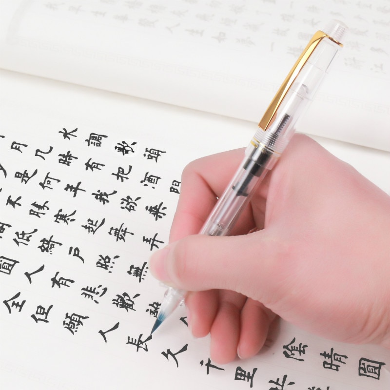 Draagbare Transparante Vulpen Stijl Zachte Pen Student Aduit Reguliere Script Schrijven Borstels Geschikt voor Schrijven Voegen Inkt