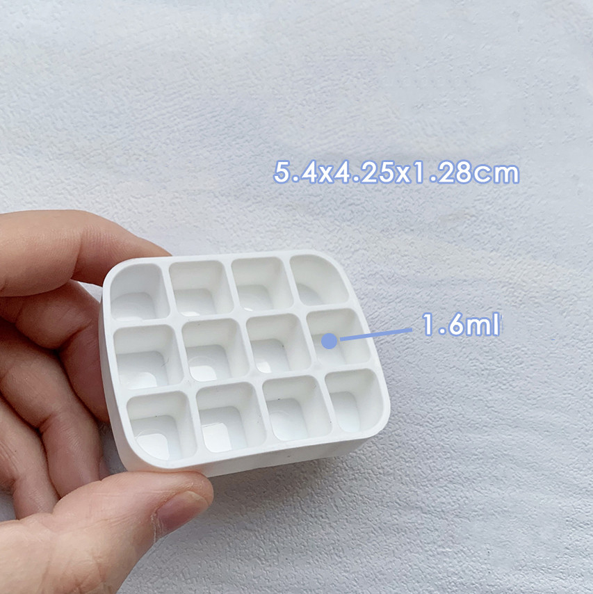 Lege 12 Raster Mini Aquarel Blikken Doos Draagbare Aquarel Verfpalet Reizen Schilderij Verfbak Kunstbenodigdheden: Licht Geel