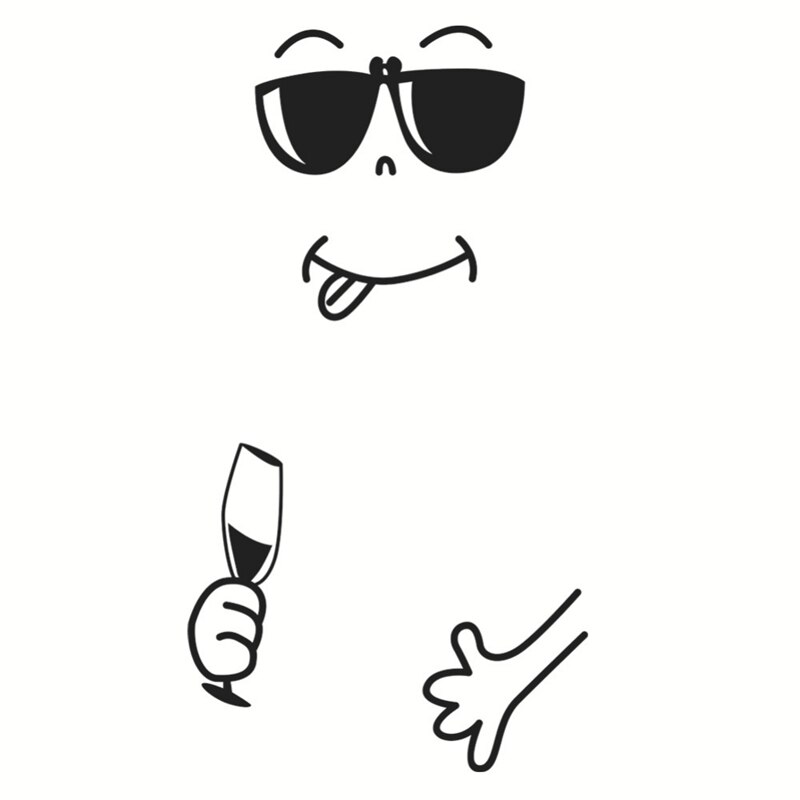 Cute Wall Stickers Happy Delicious Face Sticker Smiley Face Fridge Wall Window Mirror Fridge Stickers: D