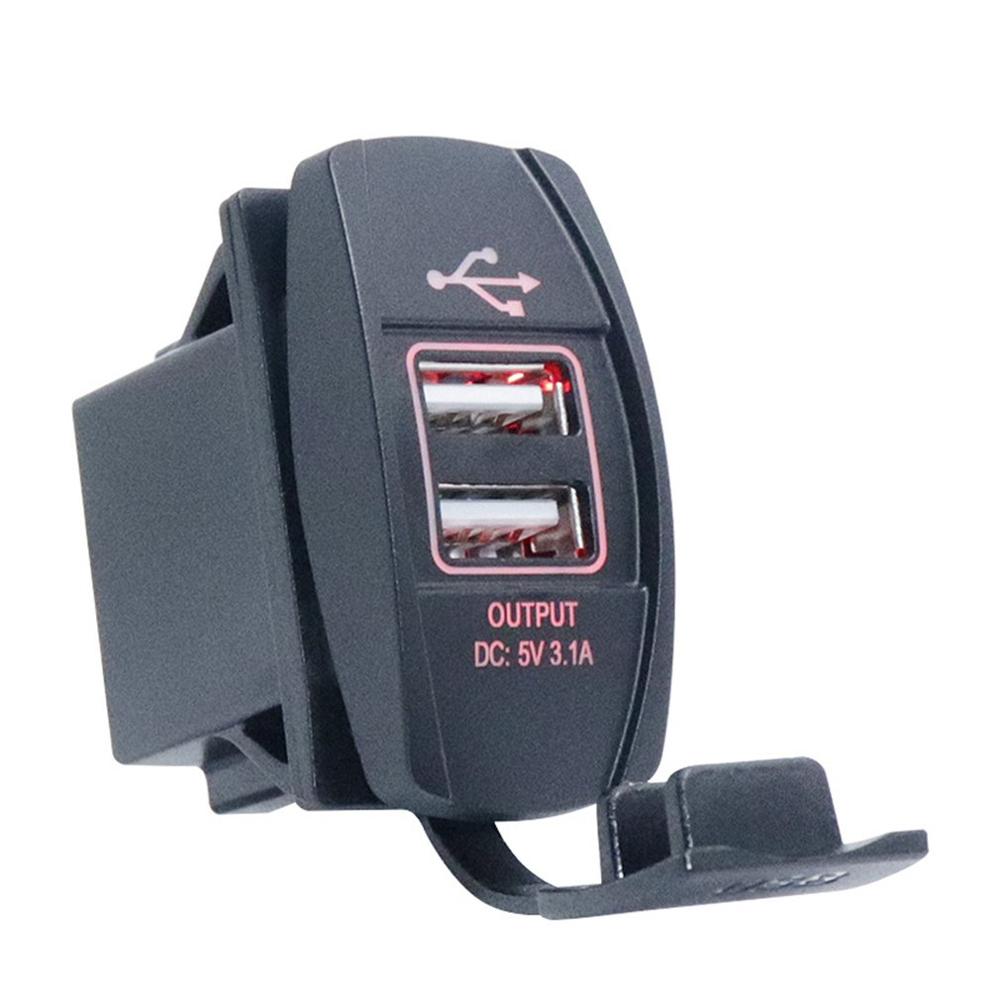 Auto Car Universal 5V 3.1A Dual USB Power Adapter Socket Charger with LED Light for Mobile Phone Tablet Navigator: Orange