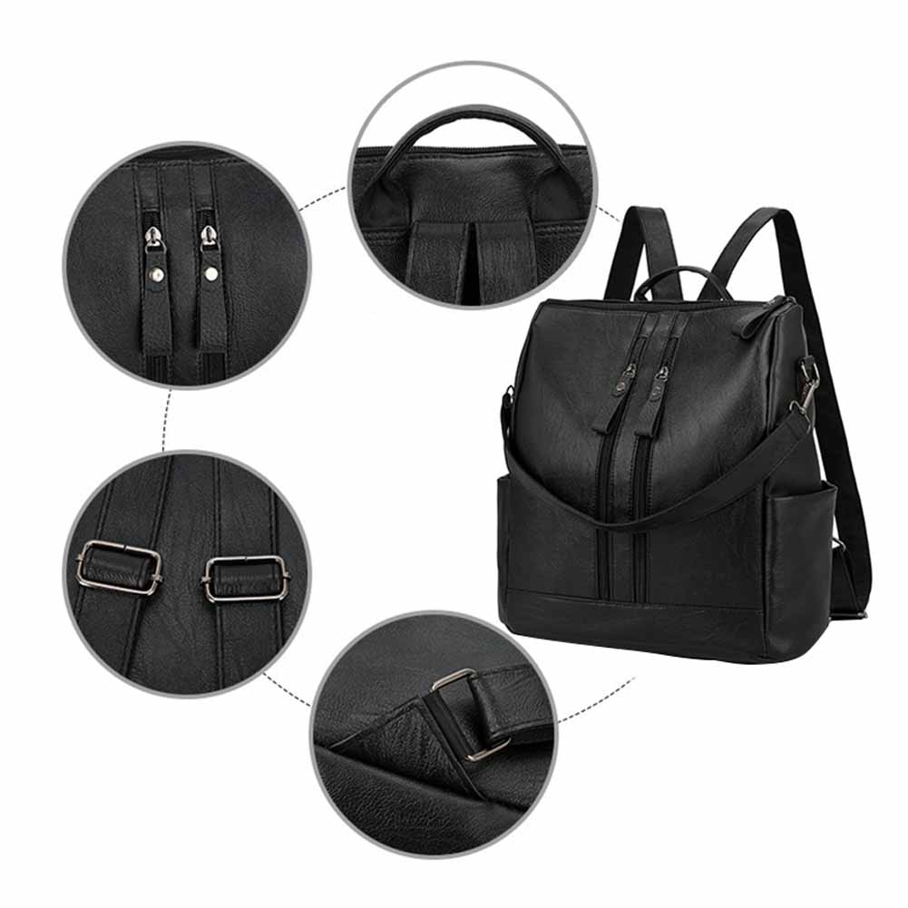 Woman Backpack Youth PU Leather Backpacks for Teenage Girls Female School Shoulder Bag