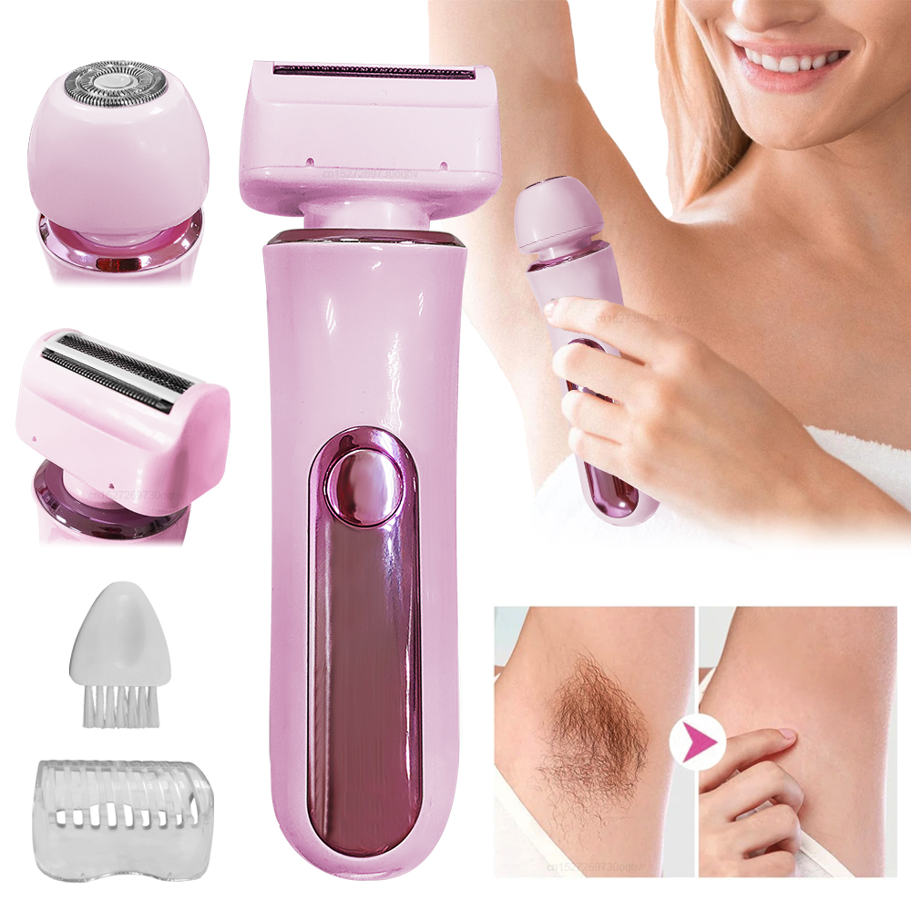 Maquinilla de afeitar eléctrica para mujer, depiladora corporal, recortadora de Bikini 2 en 1, Afeitadora eléctrica femenina, depilación para cara, bigote, pierna, axila