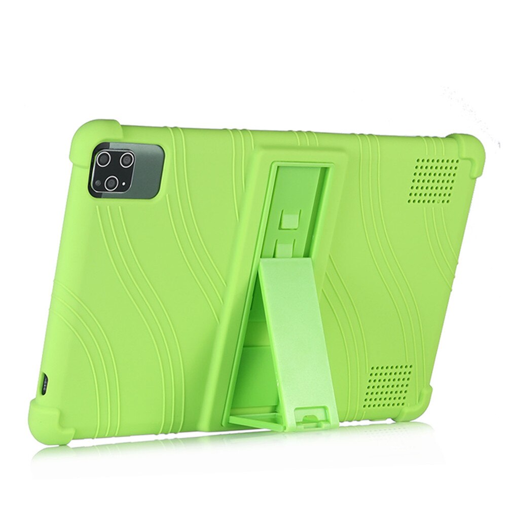 10.1 Inch Tablet Case - Kids Friendly Soft Silicone Adjustable Stand Cover for Android 9.0: Green