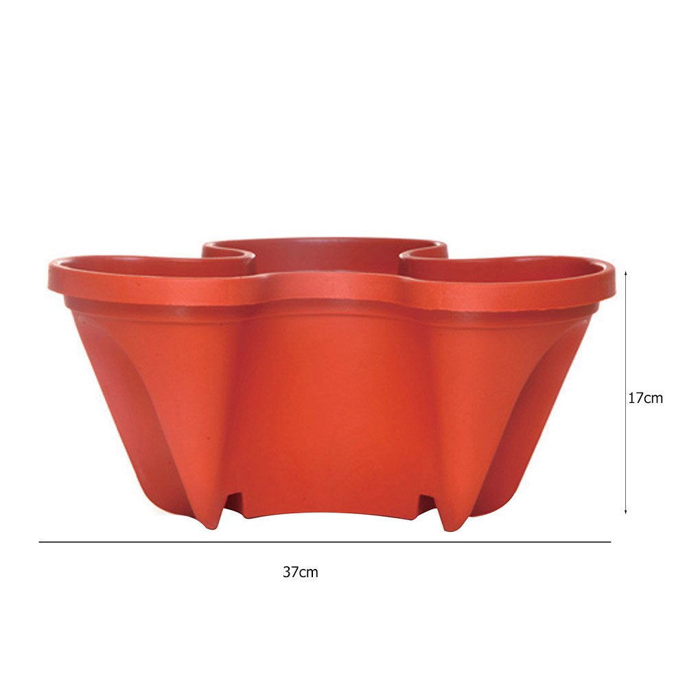 Vertical Stackable Strawberry Planter Pot Removable Universal Wheel Tray Plant Gardening Stacking Seedling Holder Home Garden: Red Planter Pot