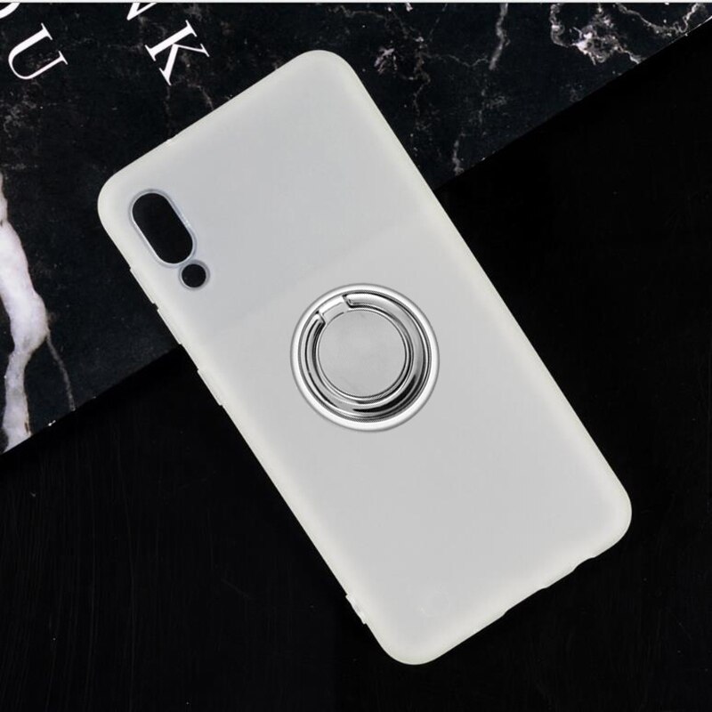 Coque souple en Silicone TPU avec anneau de support pour Samsung Galaxy A02, M02, A022M, A022: For Galaxy M02 / Ring Case White