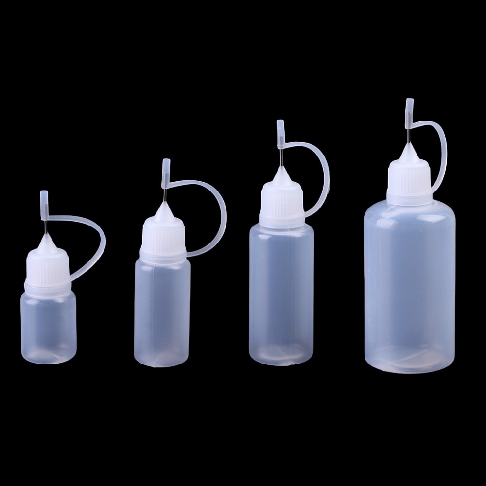 1Pc 10-50Ml Lege Plastic Naald Tip Kindveilige Dop Druppelaar Vloeibare Sap Flessen