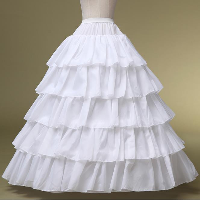 Jupon en tulle blanc, accessoires de mariage, couches de robe de bal, jupe Cancan Crinoline, taille réglable: 4 hoops 5 elastics