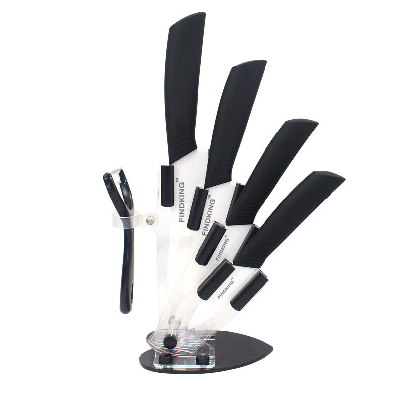 6 farver top keramisk kniv og tilbehør sæt køkkenkniv sæt kokke knive 3 " 4 " 5 " 6 " 2"+ skræller akryl holder