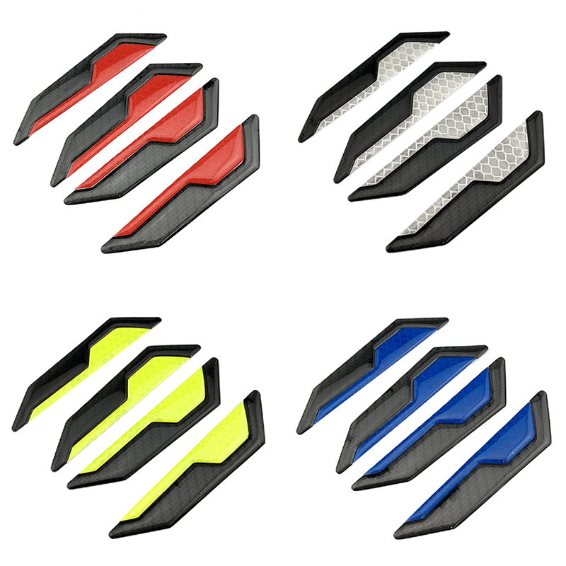 4 Uds. Pegatinas anticolisión para puerta de coche, pegatinas para el cuerpo, pegatinas de advertencia reflectantes, decorativas, resistentes a los arañazos, universales modificadas
