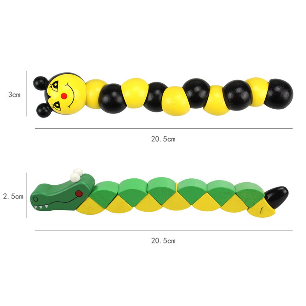 Farverig træormorm puslespil børn pædagogisk legetøj insektfinger fleksibel træning snoet spil til børn  #20