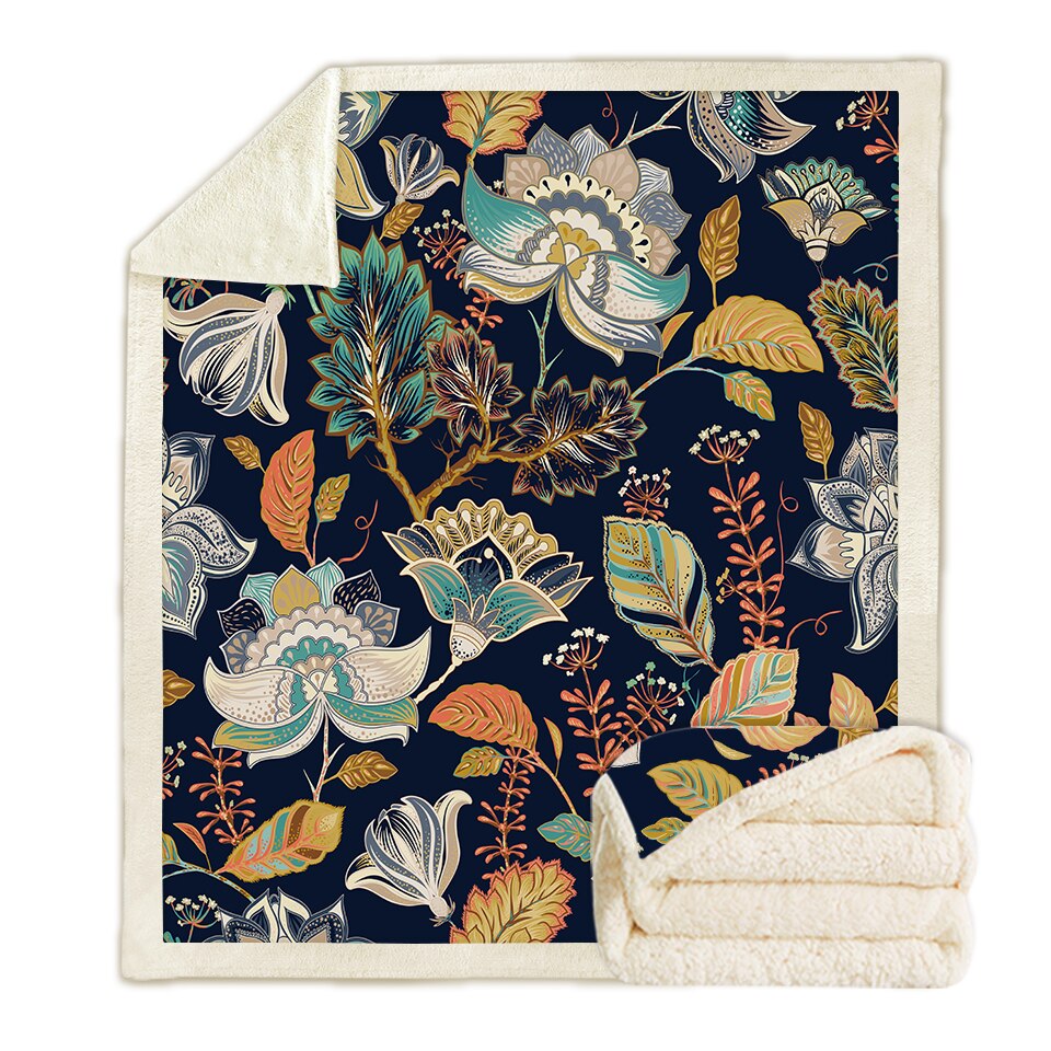 Silstar Tex czarny narzuty na łóżka retro kwiaty wzór piękny polarny Sherpa koc koce łóżko zimowe: THSB029-01 / 150x200cm