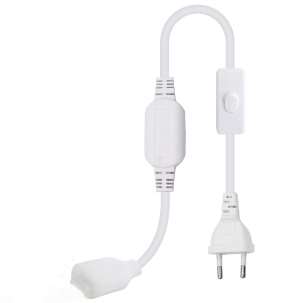 220V Dimmable Power Plug For 288LEDs/m 360LEDs/M COB Neon Strip With ON OFF Switch: Lilac Colour