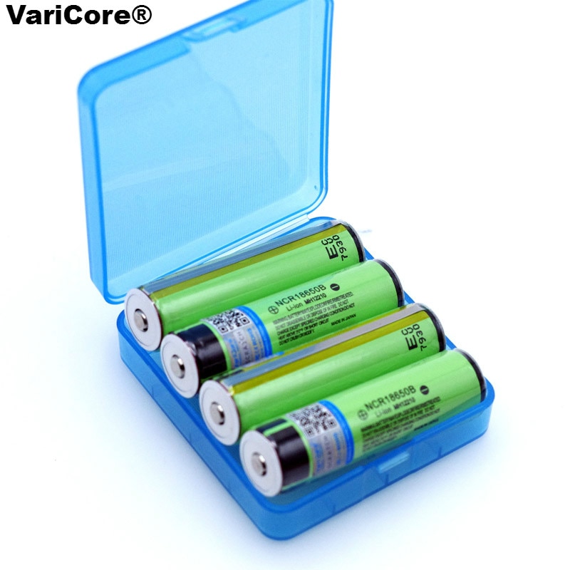 4 stks VariCore Beschermd 18650 NCR18650B 3400 mah Oplaadbare batterij 3.7 v met PCB Voor Zaklamp batterijen + BOX