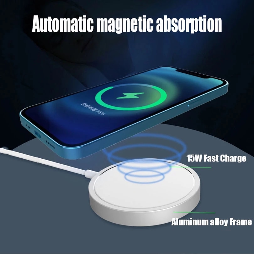 Magnetic Wireless Charger For iPhone 12 Pro Max Magsave Charger 15W Fast Charging Dock For Samsung Xiaomi Quick Wireless Charger