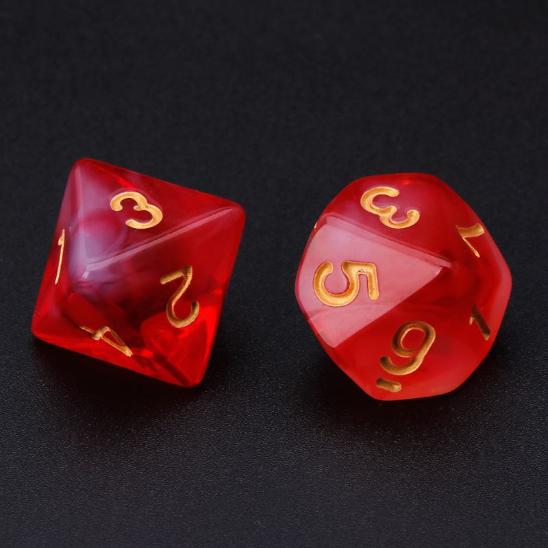 Nova 7 pçs/set Poliédrico Dados Lados D4 D6 D8 D10 D12 D20 Para Jogo De Mesa Acessórios de Entretenimento