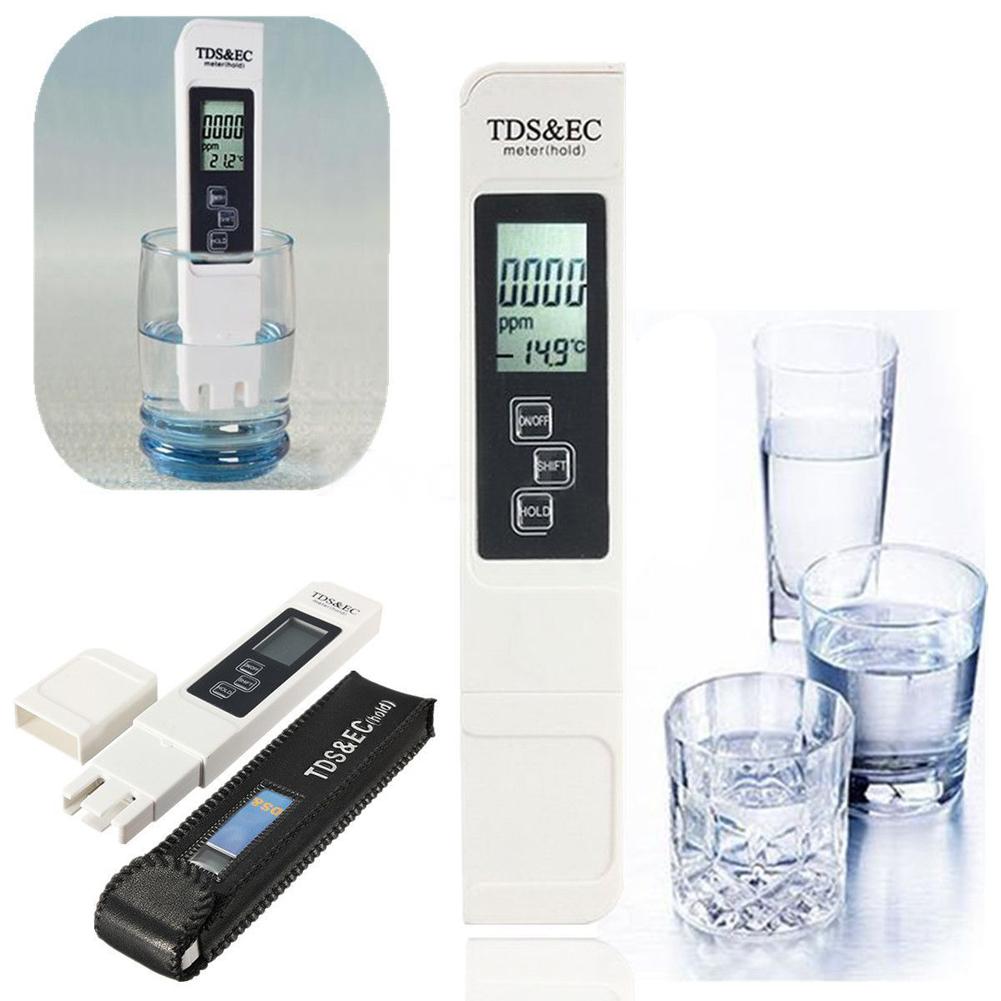 TDS Meter Water Tester Automatic Calibration Tester 0-990ppm Ideal Water Test Meter Drinking Water Aquariums: White
