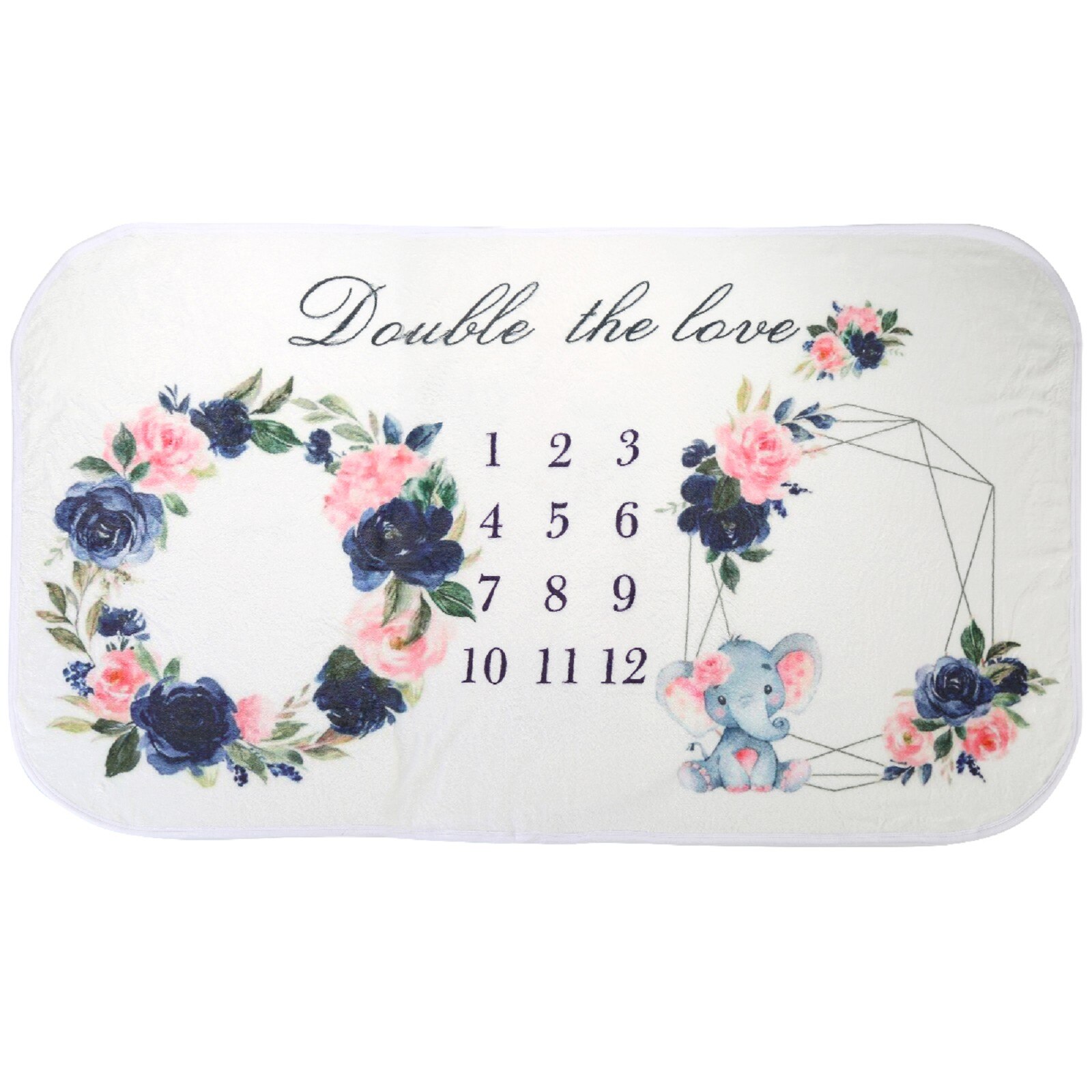 Tvillinger 160cm x90cm nyfødt baby månedlig vækst milepæl tæppe print blomsterfotografi rekvisitter baggrund klud minde tæppe